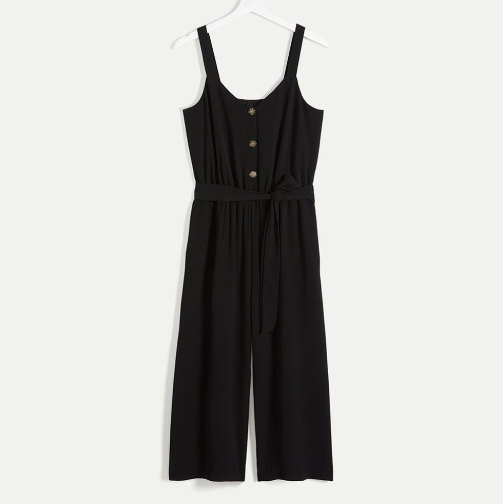 Wide Leg Sleeveless Black Jumpsuit